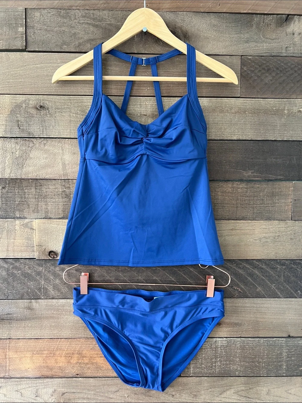 Title Nine Women's Pele Top Lehua Bottom Bikini Swimsuit Set Navy Size Small 32C